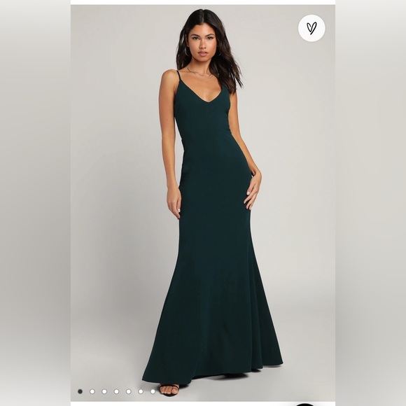 Dark Green Wedding Guest Dress - Picture 2 of 4